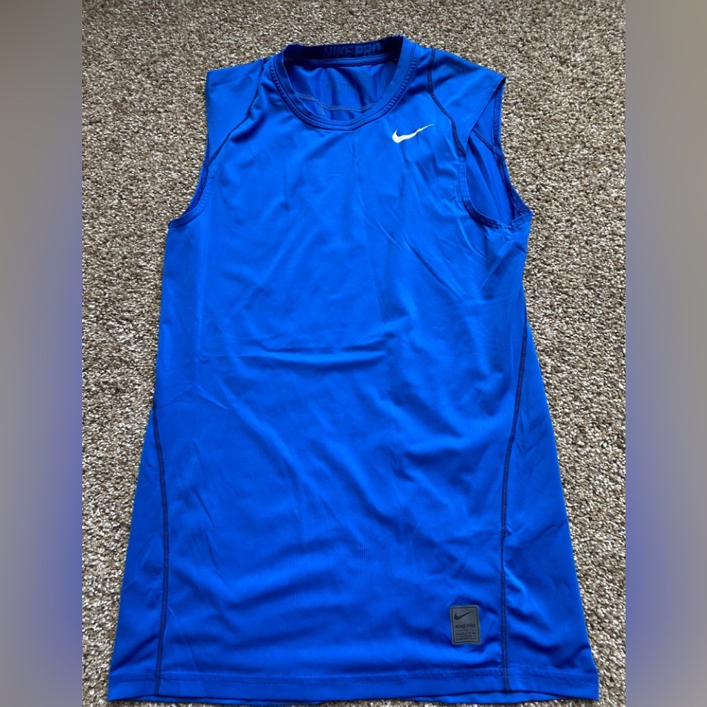 Nike Pro Blue Sleeveless Athletic Top